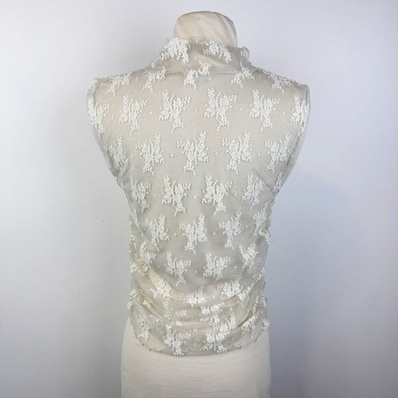 Free People Intimately Sheer Lace Mesh Mock Neck Tank Size M - Picture 6 of 11